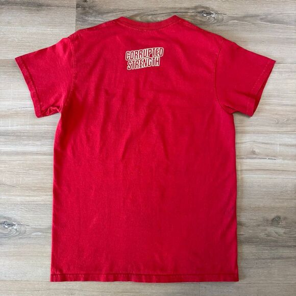 Corrupted Strength Red Misfits Gym Shirt Size Small Fitness Training Work Out - Picture 3 of 5